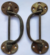 Uchwyty do kufra brąz ze śladami złocenia wym. 15x5 cm