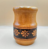 Vintage drewniany wazon ROMANIA Italia Włochy ręcz