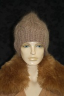 Gruba czapka rekodzielo moherbraz kawa z mlekiem XL