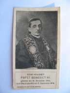 OJCIEC ŚWIĘTY PAPIEŻ BENEDYKT XV przedwojenny ŚW. OBRAZEK 1914 r.