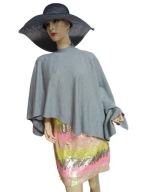 ponczo wełniane dzianinowe