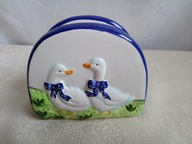 Ceramiczny serwetnik, stojak na serwetki z gąskami