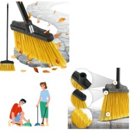 RĘCZNA MIOTŁA SZCZOTKA DO ZAMIATANIA CHODNIKA PODJAZDU PORĘCZNA LEKKA