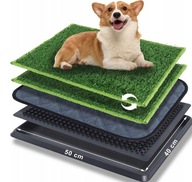 TOALETA DLA PSÓW 50x40 CM ZE SZTUCZNĄ TRAWĄ C70