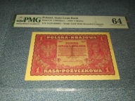 1919 1 marka seria 1GM PMG 64