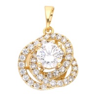 54161 Zawieszka stal chirurgiczna 316L pozłacana 18k wir z cyrkoniami