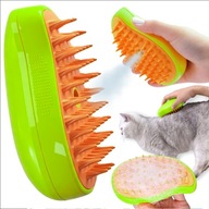 Szczotka parowa dla kota lub psa masażer grzebień czesak drapaczka Zielona