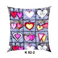 Poszewka z kory 40x40 jasiek z bawełny gofrowanej K 82-2 serca zaw fiolet