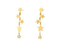 Kolczyki srebrne/pozłacane ze szkłem gwiazdy