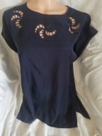 granatowa bluzka z ładnym haftem r.42