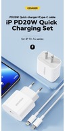 ŁADOWARKA ESSAGER IPHONE 20W FAST CHARGE + KABEL 1 METR USB C - LIGHTNING