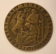 1000 TYSIĄC LAT MONETY POLSKIEJ 966 - 1966, SYGNOWANY, ŁADNY STAN