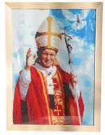 Obraz ręcznie zrobiony haftem diamentowym religijny Papież Jan Paweł II
