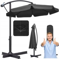 PARASOL MASULETTO Z WYSIĘGNIKIEM OGRODOWY WYTRZYMAŁY SZARY DUŻY