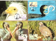Gibraltar 1991 MC FDC 4szt WWF ptaki, bocian, kormoran, kuropatwa, białosęp
