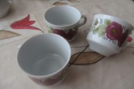 ZESTAW 3 FILIŻANKI PORCELANA