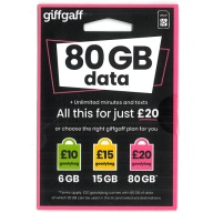 Angielska Karta SIM giffgaff UK BEZ REJESTRACJI internet tanie pakiety