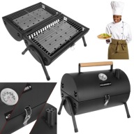 GRILL OGRODOWY WĘGLOWY OKRĄGŁY STALOWY RUSZT MAŁY TURYSTYCZNY PRZENOŚNY