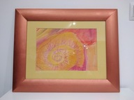 Obraz ręcznie malowany pastele w ramie abstrakcja