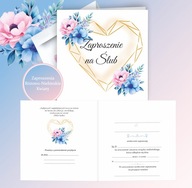 Zaproszenia na Ślub Zaproszenie Ślubne Kwiatowe wielokolorowe z kopertą k4