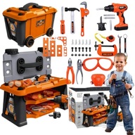 ZESTAW MAJSTERKOWICZA WARSZTAT SKRZYNKA NARZĘDZIA WIERTARKA NA BATERIE