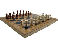 Szachy drewniane warcaby tryktrak gra 3 w 1 klasyczna planszowa duże 34 cm