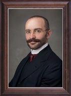 Obraz Jan Leopold Łukasiewicz portret w drewnianej ramie ze szkłem