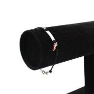 Bransoletka srebrna 925 motylek czerwony czarny pasek casualowa dla niej