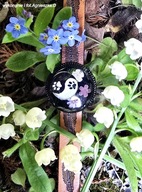 Bransoletka z łapką i kwiatkami dla kochających psy