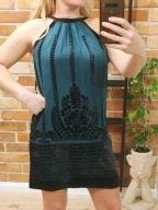 Max Studio sukienka jedwabna jedwab welur elegancka r. S