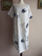 WŁOSKA swobodna SUKIENKA jak lniana kieszenie 44