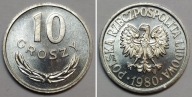 10 gr groszy 1980 MENNICZY st. 1 z rulonu bankowego PIĘKNE