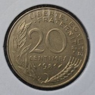 *FRANCJA [0112]*20 centymów CENTIMES 1981 Piąta Republika, Marianna Rośliny