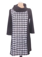 PAPRIKA CZARNO BIAŁA SUKIENKA GOLF DZIANINA 38 40