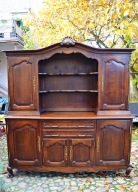 Kredens drewniany dębowy brązowy w włoskim stylu