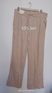 Spodnie lniane nowe 42 beż