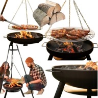 PALENISKO OGRODOWE SOLIDNE STALOWE Z RUSZTEM GRILL 60cm REGULACJA WYSOKOŚCI