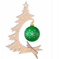 Choinka drewniana Wieszak stojak na bombkę z gwiazdkami