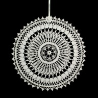 Zawieszka ozdoba na okno szydełkowa 34cm biała (Z142)