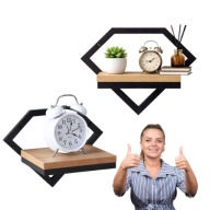 KWIETNIK ŚCIENNY WISZĄCY LOFT PÓŁKA NA KWIATY CZARNY METALOWA 19CM KOMPLET