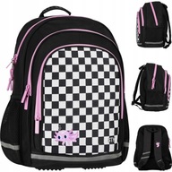 PLECAK SZKOLNY TORNISTER DLA DZIEWCZYNKI SZACHOWNICA KRATA AXOLOTL KLASA 13