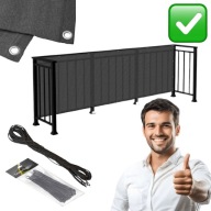 MATA OGRODOWA OSŁONA BALKONOWA 100 x 700cm NA BALKON MOCNY ANTRACYT LINAREM