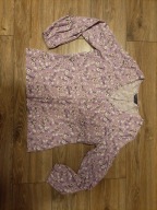 Bluzka damska tunika 14/42 M&S collection lawendowa w kwiatki wiskoza