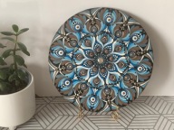 Mandala ręcznie malowana z intencją 30cm Mandala Światła i Spokoju