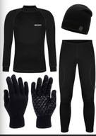 Damska Bielizna Termoaktywna Zimowa Bluzka Legginsy Czapka Rękawiczki XS S