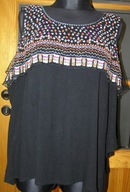 CZARNA BLUZKA OVERSIZE ODKRYTE RAMIONA KLASS 44