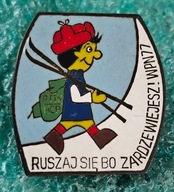 ODZNAKA PTTK - HCP - WPN 1977 - RUSZ SIĘ BO ZARDZEWIEJESZ