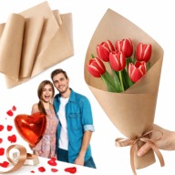 FOLIA FLORYSTYCZNA SATYNOWA 50CM X 9 M BEŻOWY NA WALENTYNKI DO KWIATÓW