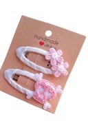 Spinki spineczki do włosów kwiatki czaszka handmade 2 szt.