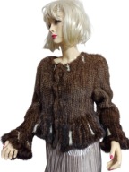 NORKI piękny ŻAKIET z naturalnego futra z norek 38/40